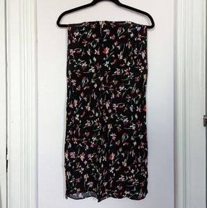 Madewell Body Con Black Floral Midi Skirt Size Small
